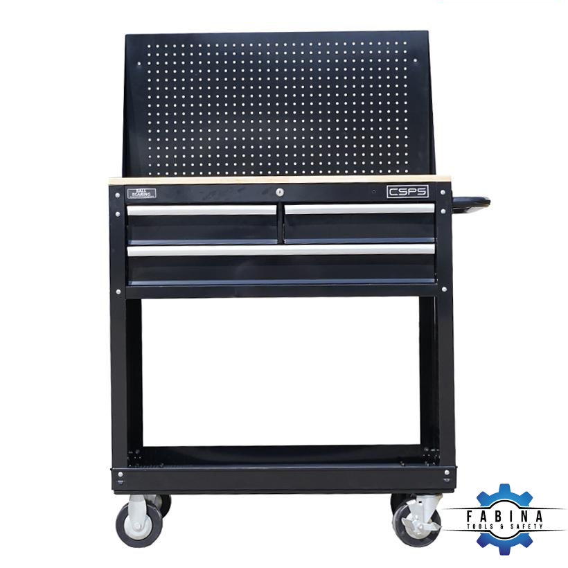 Tủ dụng cụ 3 ngăn vách lưới đen mặt gỗ CSPS