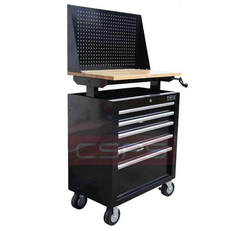 Tủ dụng cụ 3 ngăn vách lưới đen mặt gỗ CSPS