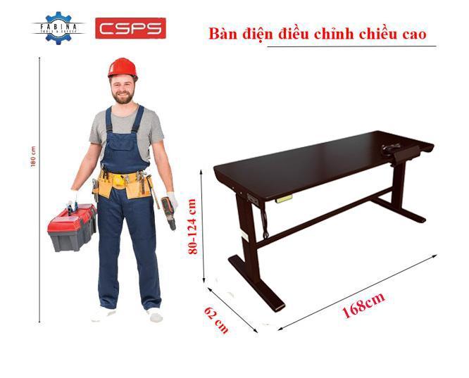 Bàn điện điều chỉnh chiều cao 168cm, chân màu đen