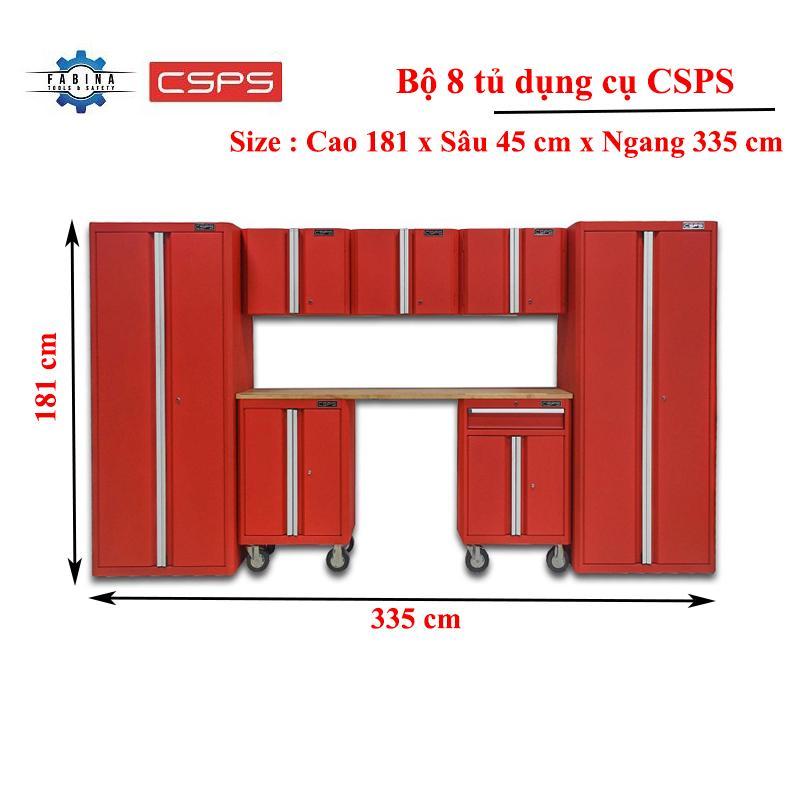 Bộ 08 tủ dụng cụ CSPS – 335cm màu đỏ