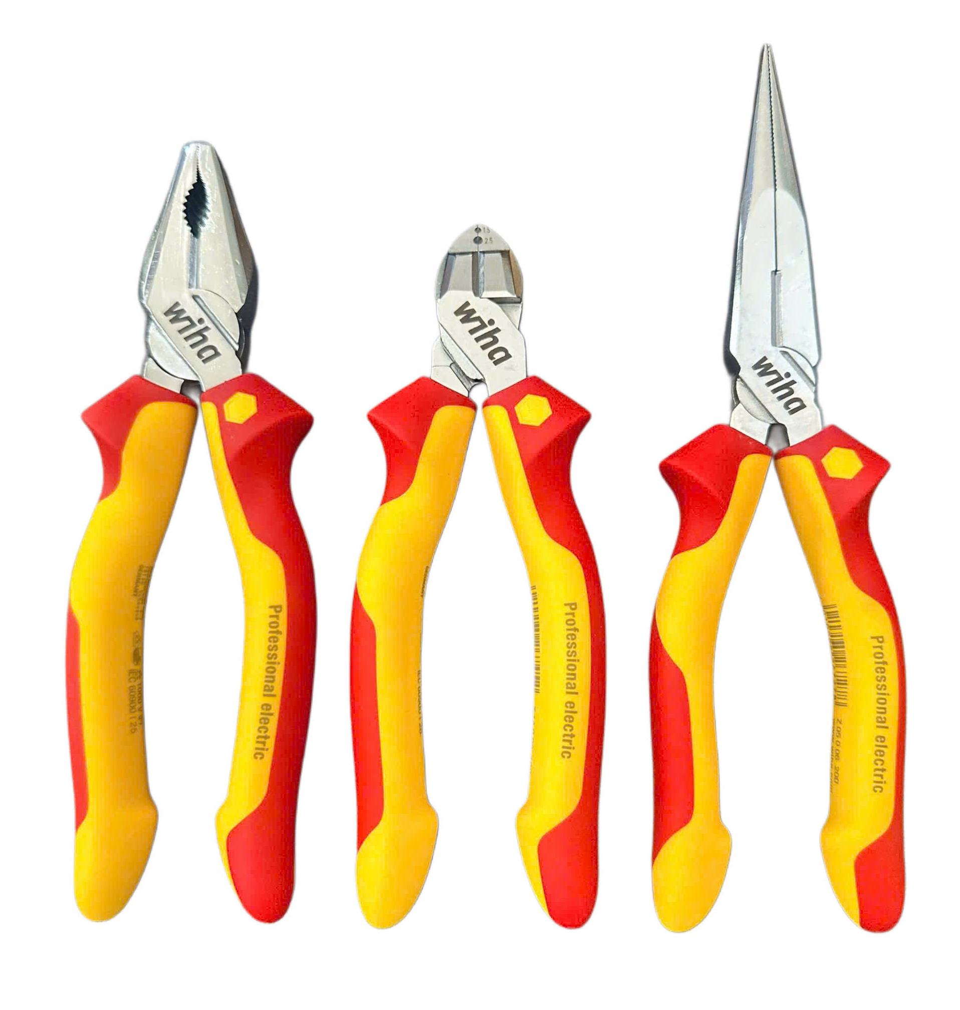 Bộ 3 kìm Wiha cách điện 1000V VDE tuốt dây chuyên nghiệp (26708, 26745, 26727)