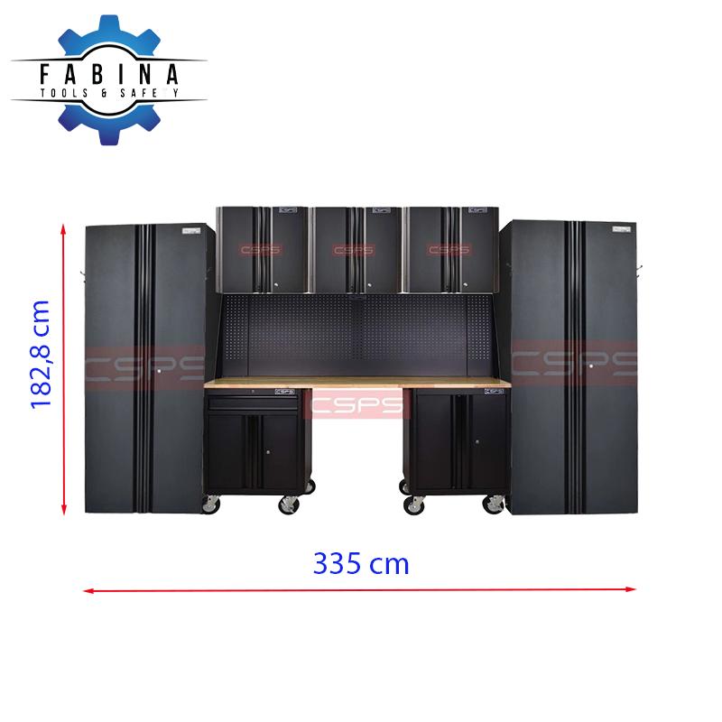 Bộ 8 tủ CSPS 335cm màu đen