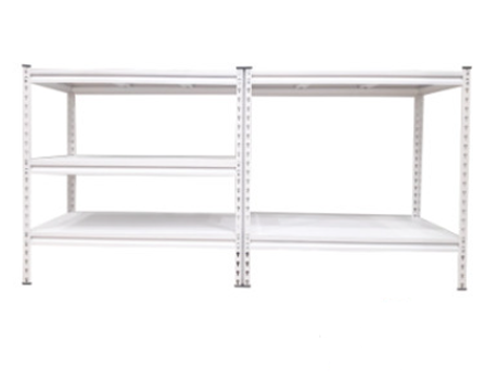 Versatile shelf with low white plate 182cm