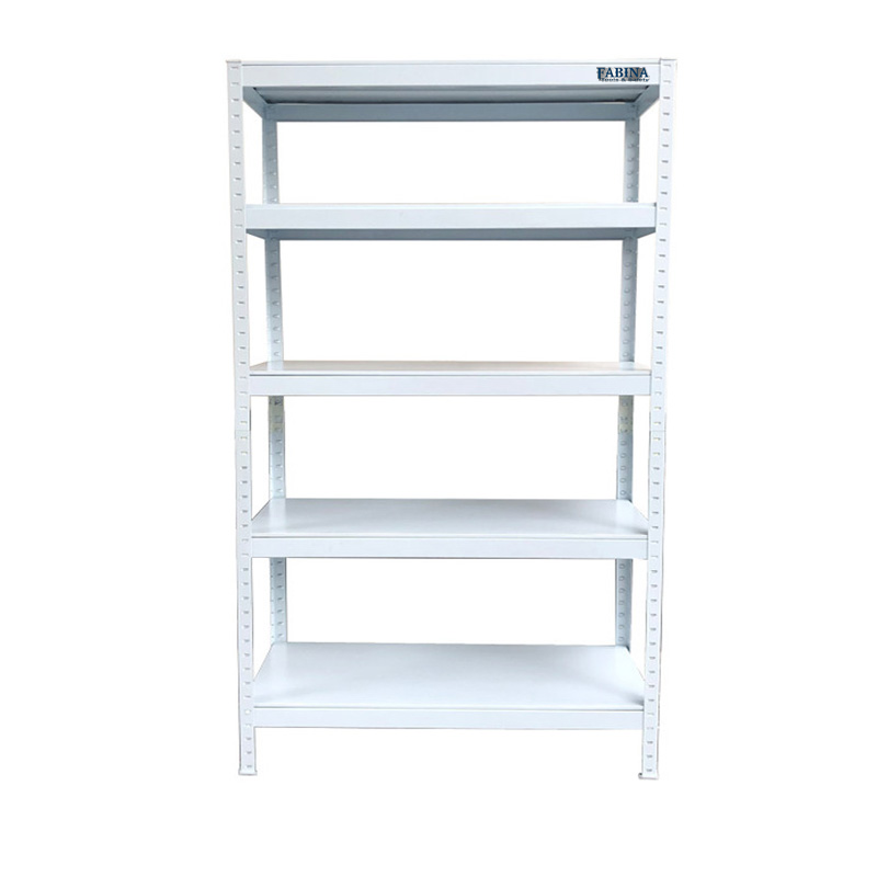 5-tier steel plate shelf 81cmx38cmx183cm white color FABINA