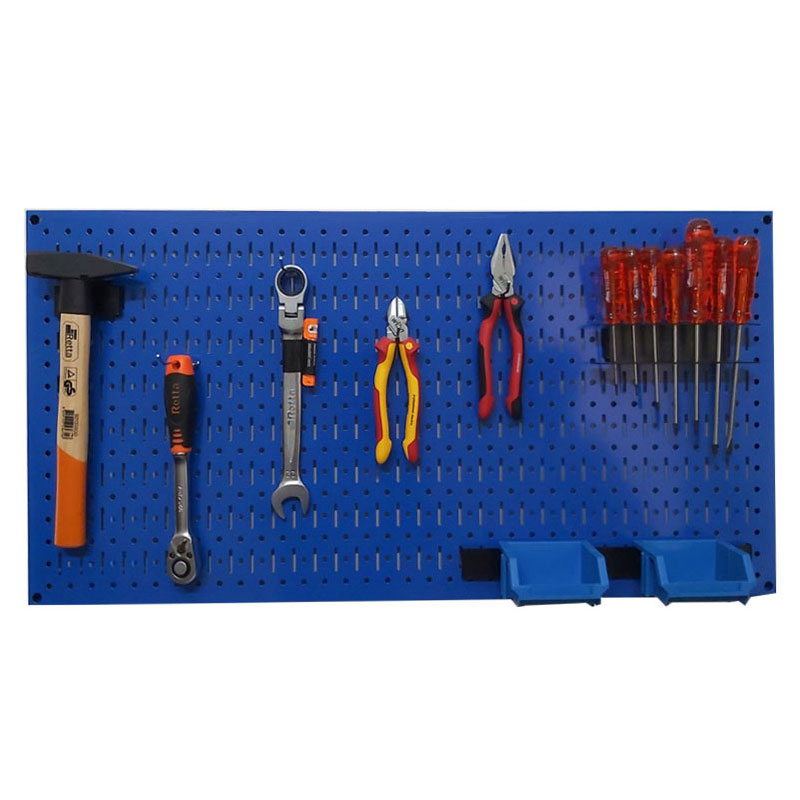 Blue Pegboard with hanging accessories FABINA