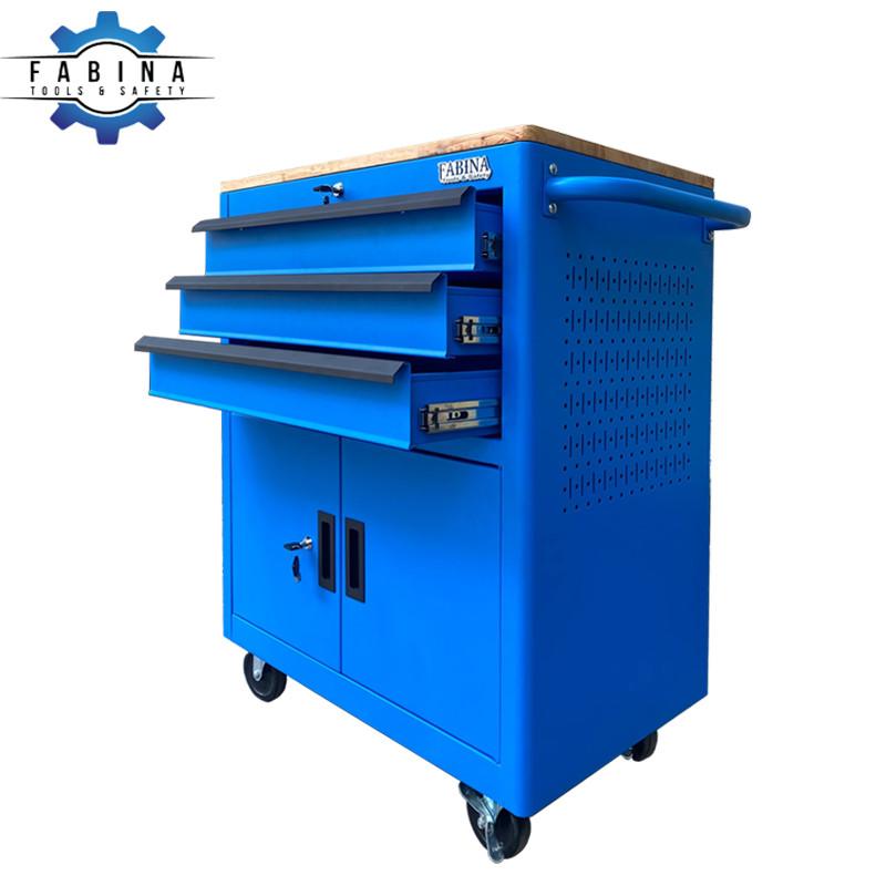 Tủ dụng cụ 3 hộc kéo 2 ngăn chứa màu xanh dương Fabina