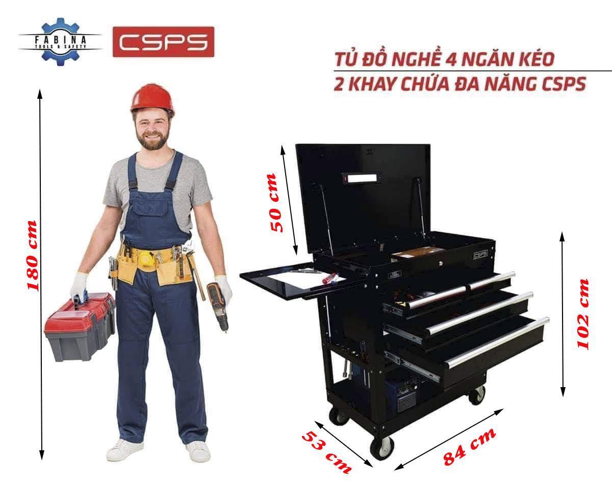 Tủ dụng cụ 4 ngăn kéo 2 khay chứa đa năng CSPS