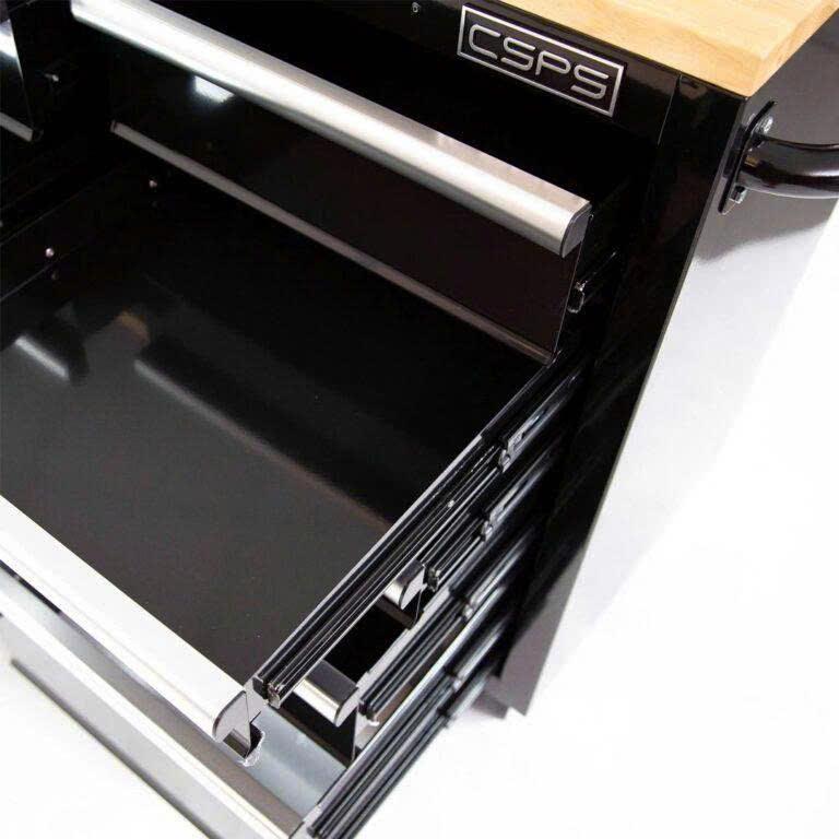 Tủ dụng cụ CSPS 104cm màu đen - 10 hộc kéo ván gỗ