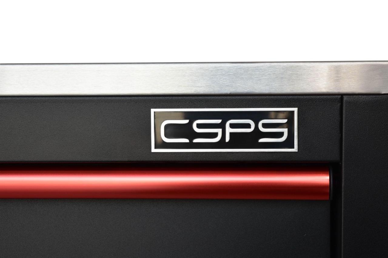 Tủ dụng cụ CSPS 132cm - 05 hộc kéo màu đen tay nắm màu đỏ.