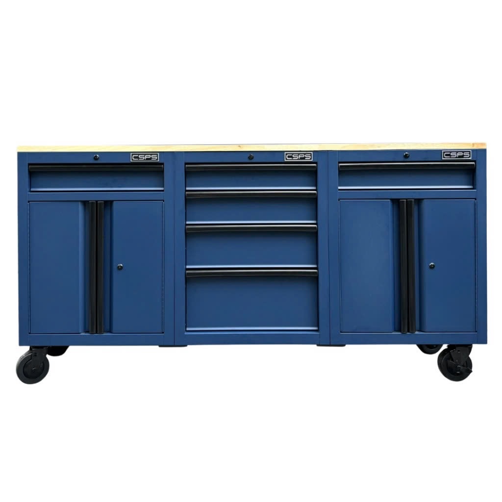 Tủ dụng cụ CSPS 183cm - 06 hộc kéo màu xanh dương mặt ván gỗ