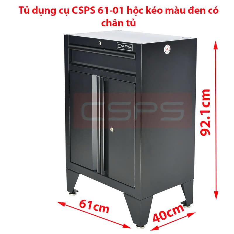 Tủ dụng cụ CSPS 61cm - 01 hộc kéo màu đen có chân tủ