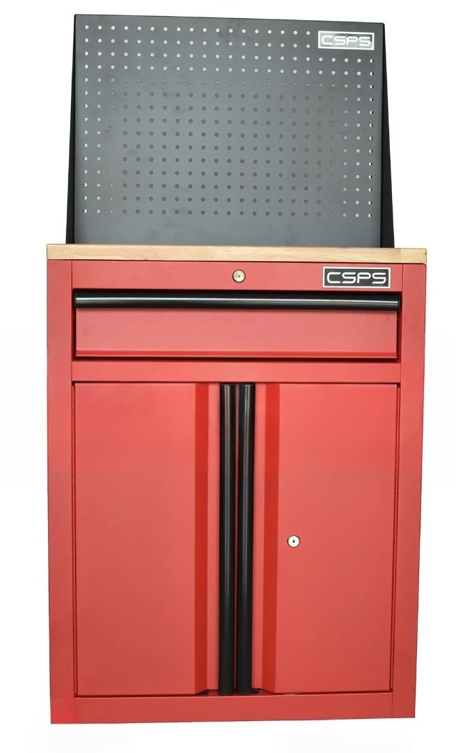 Tủ dụng cụ CSPS 61cm - 01 hộc kéo màu đỏ ván gỗ vách lưới