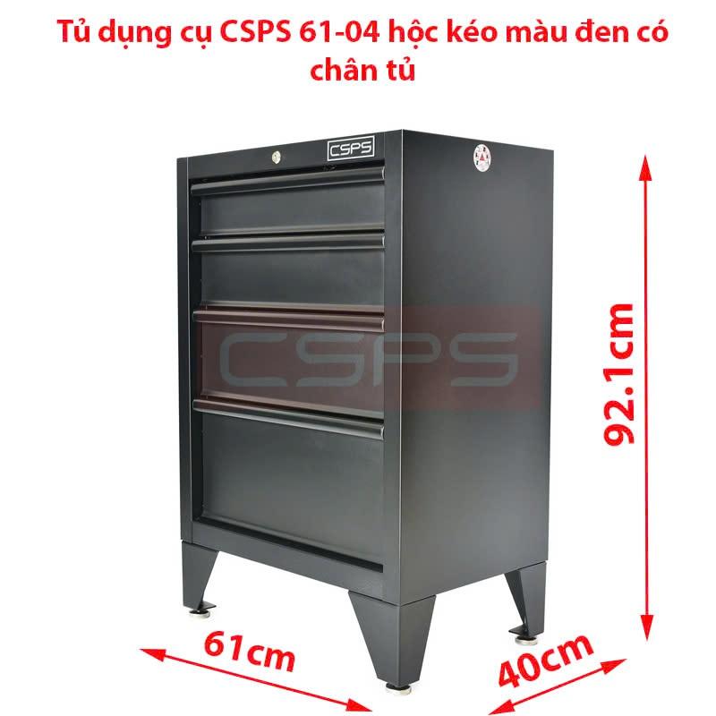 Tủ dụng cụ CSPS 61cm - 04 hộc kéo màu đen có chân tủ