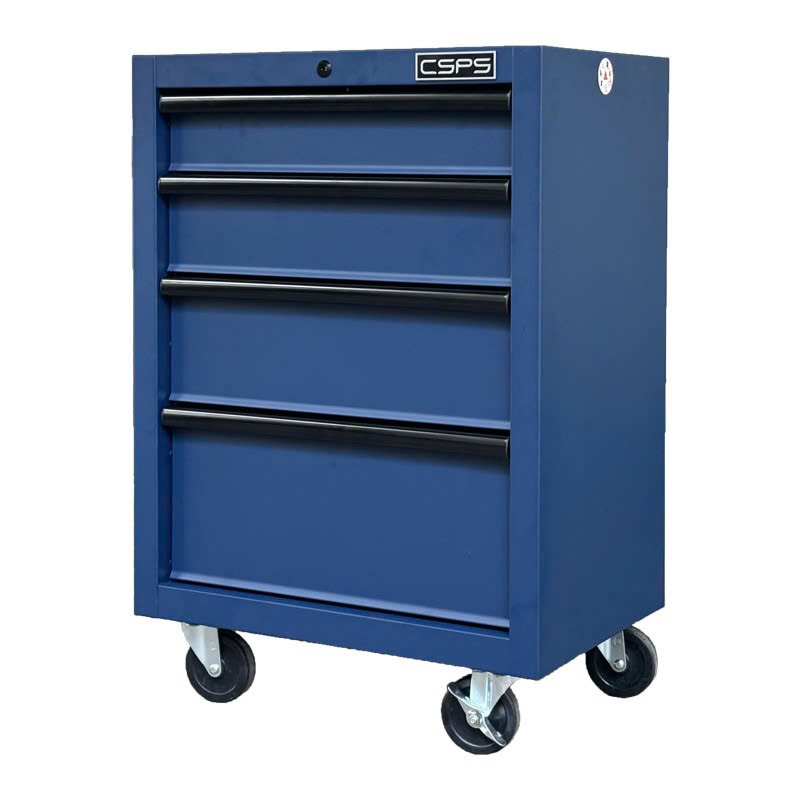 CSPS 61cm Blue Tool Cabinet with FBN Casters 12cm – 4 Drawers