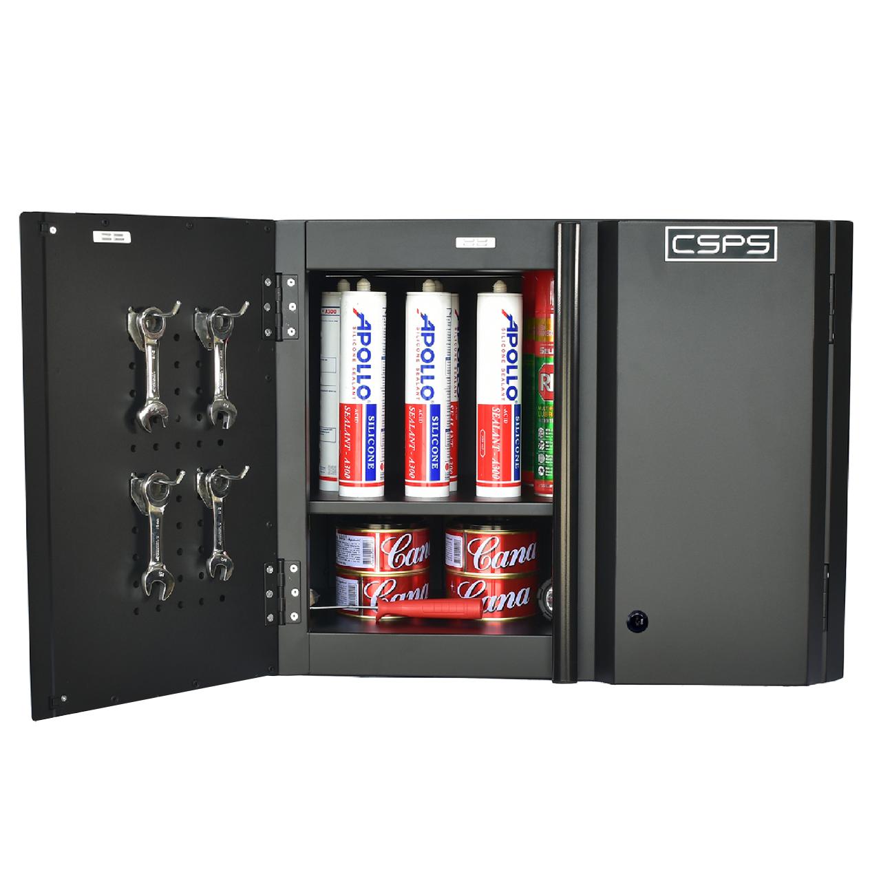 Tủ dụng cụ treo tường CSPS W61 x H45cm - 01 ngăn màu đen