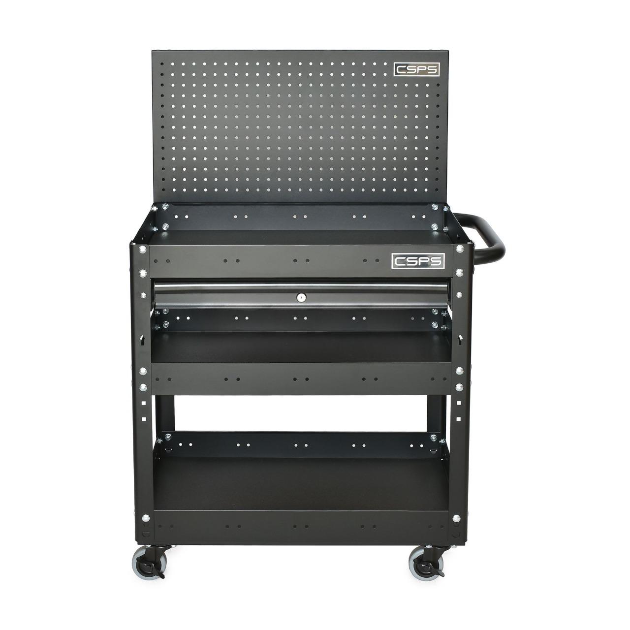 Xe đẩy CSPS 3 ngăn 01 hộc kéo kèm vách lưới - 71cm