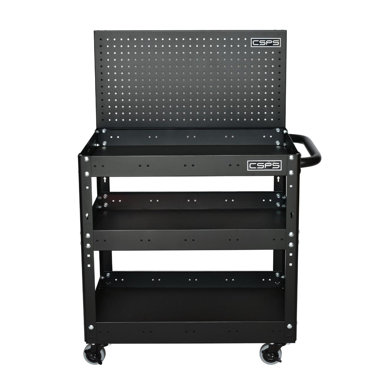 Xe đẩy CSPS 3 ngăn kèm vách lưới - 71cm
