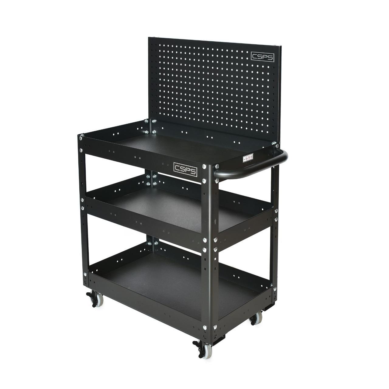 Xe đẩy CSPS 3 ngăn kèm vách lưới - 71cm