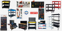 Tool cabinet - Trolley - Mesh wall - Multi-purpose shelf