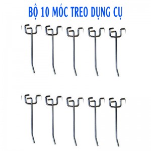 Bộ 10 móc treo dụng cụ vách lưới Pegboard