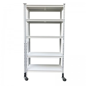 Multi-function 5-tiered shelf with wheels 76cm white CSPS