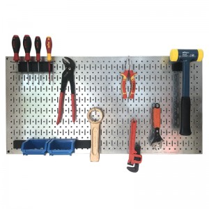 Galvanized Pegboard with hanging accessories FABINA