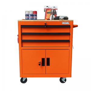 Tủ dụng cụ 3 hộc kéo 2 ngăn chứa màu cam Fabina