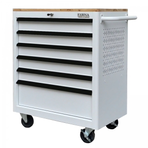 Fabina Matt White tool cabinet - 6 drawers