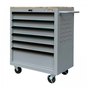 Fabina Glossy Gray tool cabinet - 6 drawers