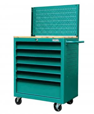 Fabina Glossy Green tool cabinet including pegboard - 6 drawers