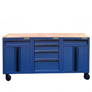 Tủ dụng cụ CSPS 183cm - 06 hộc kéo màu xanh dương mặt ván gỗ