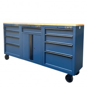 Tủ dụng cụ CSPS 183cm - 09 hộc kéo màu xanh dương mặt ván gỗ