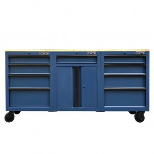 Tủ dụng cụ CSPS 183cm - 09 hộc kéo màu xanh dương mặt ván gỗ