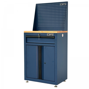 CSPS Blue Tool Cabinet 61cm with Wooden Top and Pegboard & leaving feet – 1 Drawer