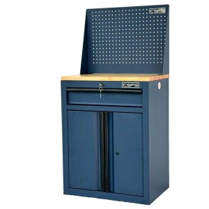 CSPS Blue Tool Cabinet 61cm with Wooden Top and Pegboard – 1 Drawer