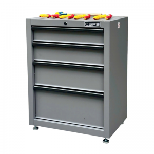 CSPS 61cm Gray Tool Cabinet with Leveling Feet - 4 Drawers