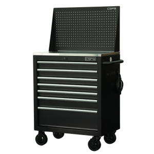 Tủ dụng cụ CSPS 76cm - 07 hộc kéo tay cầm trắng kèm vách lưới (mặt inox)