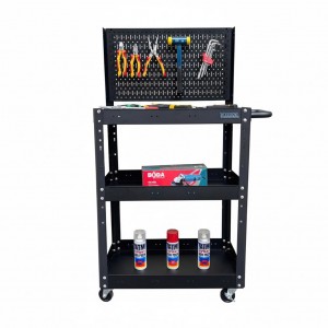 Xe đẩy 3 ngăn cao 980mm kèm vách lưới màu đen FABINA