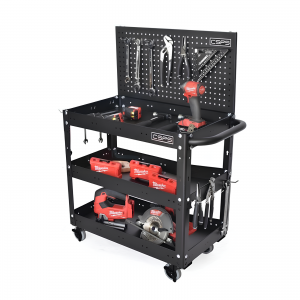 CSPS Black Trolley 3 Levels with mesh wall
